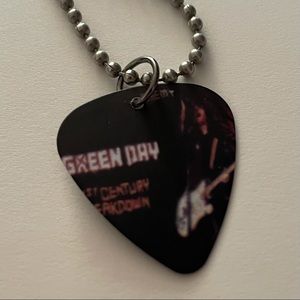 Green Day Guitar Pick Necklace